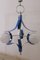 Vintage Glass and Blue Lacquered Metal Chandelier from Stilnovo, 1950s 6