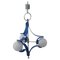 Vintage Glass and Blue Lacquered Metal Chandelier from Stilnovo, 1950s 1