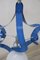 Vintage Glass and Blue Lacquered Metal Chandelier from Stilnovo, 1950s, Image 2