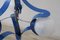 Vintage Glass and Blue Lacquered Metal Chandelier from Stilnovo, 1950s, Image 10