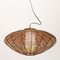 Pendant Lamp in Woven Rattan and Parchment, 1950s 3