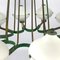 Italienischer Mid-Century Kronleuchter aus Messing & Opalglas mit 10 Leuchten von Stilnovo 6