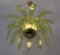 Lámpara de araña moderna con hojas de palmera de cristal de Murano y latón, años 70, Imagen 6