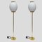 Brass and Glass Italian Floor Lamps, 1980s, Set of 2, Image 1