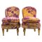 Small Gilded Beechwood Armchairs, Set of 2 1