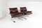 Mid-Century Chrome and Brown Leather Lounge Armchairs by Pieff, Set of 2 19