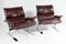 Mid-Century Chrome and Brown Leather Lounge Armchairs by Pieff, Set of 2 6