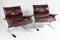 Mid-Century Chrome and Brown Leather Lounge Armchairs by Pieff, Set of 2, Image 6