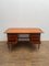 Mid-Century Brown Teak Desk with Drawers 5