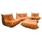 Brown Leather Togo Sofa Set by Michel Ducaroy for Ligne Roset, France, 1970s 1