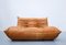 Brown Leather Togo Sofa Set by Michel Ducaroy for Ligne Roset, France, 1970s 7