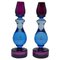 Mid-Century Blue and Purple Candlesticks by Seguso Vetri d'Arte, 1960s, Set of 2 1