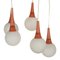 Space Age Orange & White 5-Orb Pendant Lamp 2