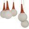 Space Age Orange & White 5-Orb Pendant Lamp, Image 5