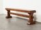 French Rustic Oak Bench, 1920s, Image 4