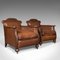 Antique Edwardian Leather Club Chairs, Set of 2, Image 3