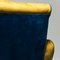Silla giratoria vintage de terciopelo azul, años 60, Imagen 9
