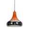 Space Age Orange & Chrome Pendant Lamp 6