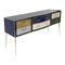Mid-Century Modern Solid Wood and Colored Glass Sideboard, Italy, Image 3