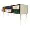 Mid-Century Modern Solid Wood and Colored Glass Sideboard, Italy, Image 4