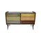 Credenza Mid-Century moderna in legno massiccio e vetro colorato, Italia, Immagine 4