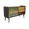 Mid-Century Modern Solid Wood and Colored Glass Sideboard, Italy 2