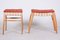 Tschechische Mid-Century Hocker aus brauner Eiche von Jan Vanek, 1950er, 2er Set 2