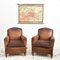 French Leather Club Chairs, Set of 2 2