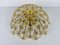 Gilt Brass and Crystal Glass Flush Mount from Palwa, Germany, 1970s, Image 7