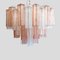 Italian Murano Pink and Clear Tubi Chandelier 4