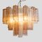 Italian Murano Pink and Clear Tubi Chandelier 6