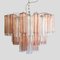 Italian Murano Pink and Clear Tubi Chandelier 1