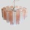 Italian Murano Pink and Clear Tubi Chandelier 2