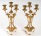 Gilded Bronze and White Marble Trim Mantle Set, 19th Century, Set of 5 11