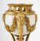 Gilded Bronze and White Marble Trim Mantle Set, 19th Century, Set of 5 6