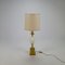 Brass and Opaline Glass Ostrich Egg Table Lamp, 1970s, Image 1