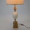 Brass and Opaline Glass Ostrich Egg Table Lamp, 1970s, Image 2