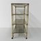 Brass Etagere with Four Smoked Glass Shelves and Castors 11