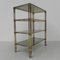 Brass Etagere with Four Smoked Glass Shelves and Castors 18