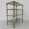 Brass Etagere with Four Smoked Glass Shelves and Castors 16