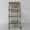 Brass Etagere with Four Smoked Glass Shelves and Castors 6