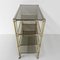 Brass Etagere with Four Smoked Glass Shelves and Castors 15