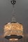 Mid-Century Modern Crystal Glass and Chrome Pendant Lamp 2