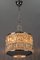 Mid-Century Modern Crystal Glass and Chrome Pendant Lamp, Image 2