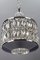 Mid-Century Modern Crystal Glass and Chrome Pendant Lamp, Image 4