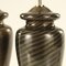 Black-Blown Murano Glass Lamps with Spiral Decoration, Italy, 1970, Set of 2 6