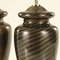 Black-Blown Murano Glass Lamps with Spiral Decoration, Italy, 1970, Set of 2, Image 6