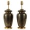 Black-Blown Murano Glass Lamps with Spiral Decoration, Italy, 1970, Set of 2 1