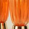 Lampade da tavolo vintage in vetro di Murano arancione e dorato di Seguso, set di 2, Immagine 5