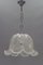 Mid-Century Bell Shaped Ice Glass Pendant Lamp 20